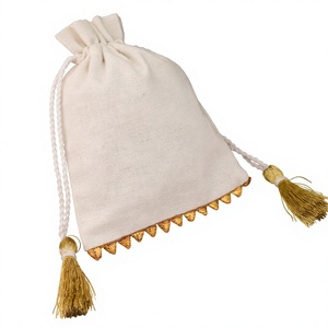 Premium Quality Cotton Drawstring Pouch <b>Bag</b> For Jewelry Packaging Custom Branding Wedding Potli <b>bags</b> <b>Small</b> Packaging Accessories - Product Image 3