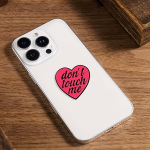Autocollant en métal en forme de cœur personnalisable pour téléphones mobiles, support adhésif en silicone pour le dos, ventouse, poignée - Product Image 1