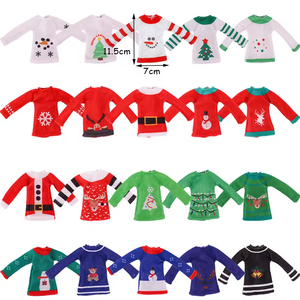 Hight Quality Red <strong>Christmas</strong> <strong>Elf</strong> Doll Clothes Sweater <strong>Pyjamas</strong> - Product Image 2