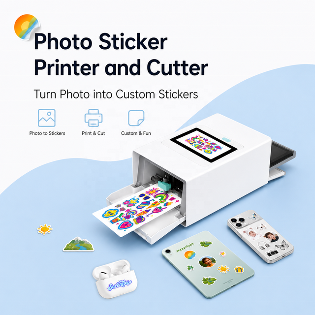 Manufacturer DIY Picture Sticker Printing Cutter Smart Thermal Photos Skin Printer All-in-One Print & Cut Machine