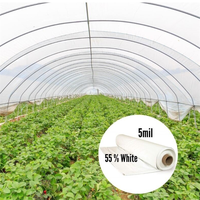 Film plastique pour serre blanc à 55% d'ombrage, couverture en polyéthylène, 5MIL 6MIL, film de serre agricole pour plantes