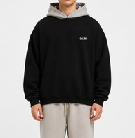 Produsen Pakaian Hoodie Oversize French Terry Katun Tebal Fleece Drop Shoulder Polos Kosong Custom Hoodie Pria