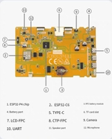 Waveshare ESP32-P4-WIFI6 Papan Pengembangan Layar Sentuh 7-Inci 5-Titik Inti RISC-V Antarmuka SPI Pemasangan Tertanam Opsional