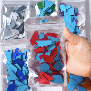 การตัดเย็บอัญมณีแบบเรียบสุดเท่<span class=keywords><strong>กระจก</strong></span>อะคริลิกรูปทรงผสมเย็บบน<span class=keywords><strong>พลอย</strong></span>เทียมและมีรูสำหรับเครื่องประดับเสื้อผ้า - Product Image 4