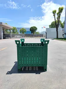 Factory Wholesale Logistics Metal Steel Box Material Logistics Turnover Boxes Container Stackable Metal Pallet Cage Storage Box