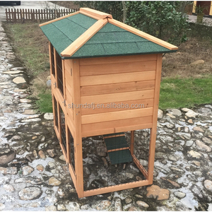 SDR028 Eco-Friendly Wooden Double Decker Rabbit Hutch for <b>Small</b> Animals All Seasons Use - Product Image 2