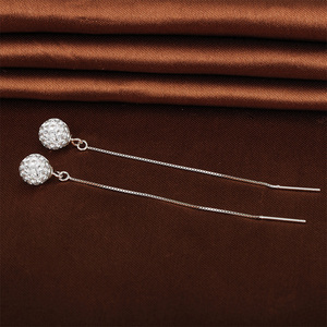 <span class=keywords><strong>Pendientes</strong></span> largos de moda, joyería de <span class=keywords><strong>plata</strong></span> de ley, <span class=keywords><strong>pendientes</strong></span> de <span class=keywords><strong>cadena</strong></span> larga de <span class=keywords><strong>Plata</strong></span> de Ley 925 para mujer - Product Image 5