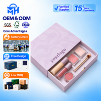 Boîtes à cosmétiques lilas OEM ODM, boîtes à cosmétiques personnalisées avec logo imprimé, emballage de coffret cadeau cosmétique, fournisseur d'usine pour les marques de beauté et les commerçants