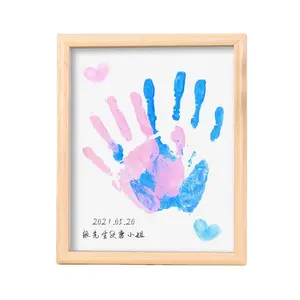 Couple commemoration Valentine's Day gift paint festival gift handprint photo frame lover's palm Qixi hundred days print mud DIY