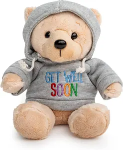 给孩子的礼物给女人感觉更好的泰迪熊和灰色连帽衫 (得到好填充动物熊