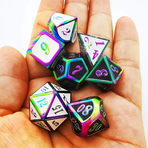 Dés en métal de 7 pièces, adaptés à divers jeux de société. Laissez la folie se répandre en fonction des valeurs ponctuelles. - Product Image 2