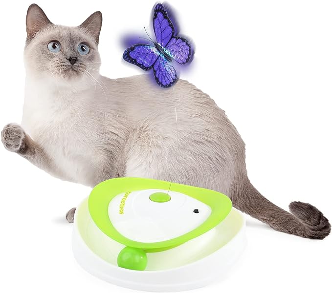 AFP Butterfly Shaped Smart Interactive Cat Movement Toys 360-degree Roll  Around Flutter Bug for Pet Playing With Rolling Ball