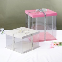 Boîte à Gâteau d'Anniversaire Cadeau Haute Qualité 12 Pouces en PET Transparent, Boîtes Claires en Plastique PVC pour Emballage de Gâteau