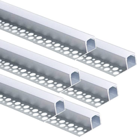 Profilé LED encastré sans cadre pour plâtre et carrelage, en aluminium, avec embouts, pour bande LED