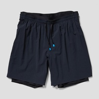 Pantalones Cortos Deportivos para Hombre, de Cintura Alta, con Forro, Negros, con Abertura Lateral, para Correr