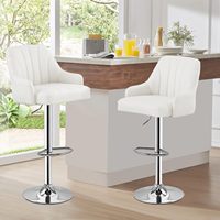 Moderne weiße Barhocker Verstellbare Gegen höhe mit hinterem Arm und drehbarem PU-Leder für die Küchen insel