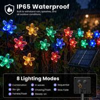 6.5m 30 LED Plastik Kristal Çiçek Güneş Enerjili IP65 Su Geçirmez Kısılabilir Işık Zinciri Dış Mekan Bahçe Avlu Çit Veranda Noel Ağacı
