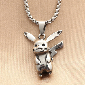จี้ปิกาจูสร้อยคอผู้ชายสแตนเลสการ์ตูนของขวัญย้อนยุค 280378 - Product Image 1