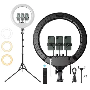 CYKE 14 Inch 36cm Led Selfie Ring Light Profissional 3 Phone Clips For Makeup Video Live Studio Streaming Fill Light For Tiktok