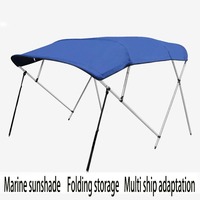 Auvent de bateau Bimini à 4 arches, pare-soleil pliable, imperméable, tissu Oxford 600D, structure en acier inoxydable et alliage d'aluminium