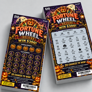 Cartes de jeu à gratter instantanées de haute qualité, personnalisées, couleur intégrale, thème Halloween, impression numérique amusante, billets de loterie - Product Image 1