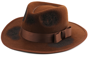 MH-3121 Chapeau Fedora Unisexe Halloween Burned <span class=keywords><strong>Fred</strong></span>'s en Feutre, Accessoire Idéal pour Fêtes, Pêche, Plage et Aventures en Plein Air - Product Image 2