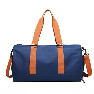 Bolsa de academia para homens e mulheres, bolsa portátil de lona duffel com bolso úmido para o fim de semana e noite