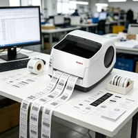 Imprimante numérique à transfert thermique N-mark, étiquettes d'entretien, imprimante de rubans textiles, étiquettes de vêtements, étiquettes de taille pour vêtements