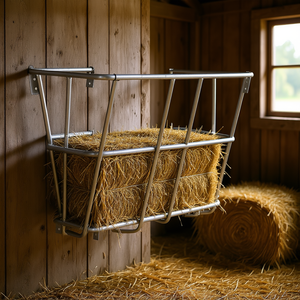 D0100HRIVSJ Mangeoire à foin murale 24,4 x 12,6 x 20,8 pouces en métal pour chèvres, chevaux et animaux, haute rigidité - Product Image 2