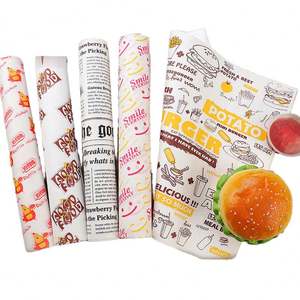 Papel para Envolver Alimentos con Recubrimiento de PE Antigrasa, Diseño Personalizado, para Sándwiches, Pan, Pasteles, Hamburguesas, Grado Alimenticio - Product Image 1