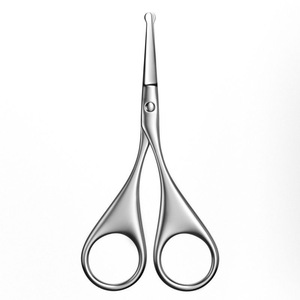 Stainless Steel Nose Hair Scissors Round Tip Design Safe For Nasal Cleaning Manual Trim <b>Tool</b> 10x4.7cm - Product Image 4