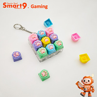 Smart9 Mechanical Switch Tester with Silicone Cat Paw Keycaps RGB Light Click Sound Keychain Fidget Toy for Kids Adults