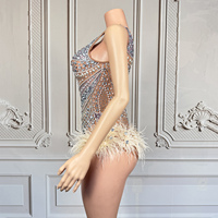 Combinaison sexy pour femmes Novance Y5128, costumes de danse pour filles avec plumes, combinaison de danse avec strass pour chanteuses sur scène