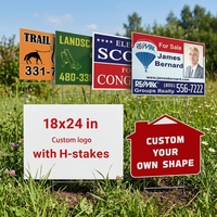 Panneaux de campagne politique personnalisés 18x24 en plastique ondulé, résistants aux intempéries, avec piquets métalliques