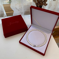 Vente en gros Grande boîte en papier doré avec insert en velours pour colliers de perles Emballage de présentation de bijoux de luxe en carton avec logo personnalisé