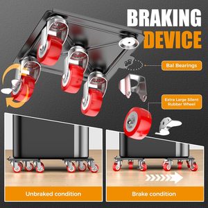 Carro para muebles de alta resistencia de 2000 libras, acero al carbono con ruedas de 360 °, deslizadores antideslizantes y elevador para muebles, sofá, <span class=keywords><strong>piano</strong></span> - Product Image 2