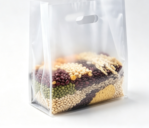 Sac en plastique transparent PP à fond carré, découpé sur mesure, avec poignée longue, recyclable, pour emballage de pain, gâteaux et produits de boulangerie, avec logo personnalisé, finition givrée - Product Image 2