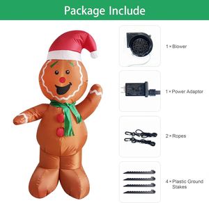 Indonesia Inflatable Factory Cute Christmas Blow up Yard <b>Decorations</b> 6FT <b>Gingerbread</b> <b>Man</b> Polyester Material Durable - Product Image 4