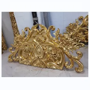 French Style Interior Golden Ceiling FRP GRP Plastic Carving Moulding