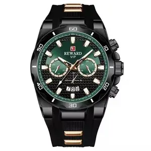 奖励RD83008M顶级品牌男士手表时尚运动硅胶表带男士奢华日期防水石英计时手表