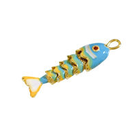 Pendentif série océan été européen américain personnalisé bijoux poisson rouge haut de gamme collier poisson coloré accessoires en laiton
