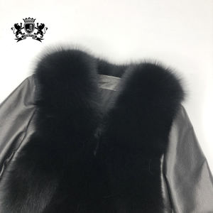 JANEFUR-Chaqueta de piel de zorro con cuello en V, chaqueta cálida y suelta de talla real, estilo informal, novedad de <span class=keywords><strong>2022</strong></span> - Product Image 5