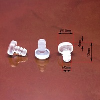 Pieds de meubles antidérapants en caoutchouc noir à visser pour verre, embouts filetés 5mm*12mm*10mm pour table, chaise, armoire
