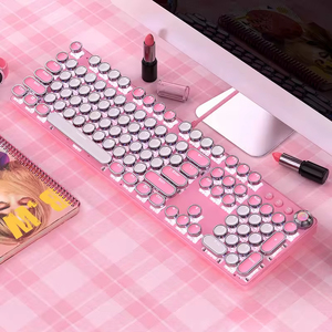 Teclado Mecánico Retro Steampunk con Cable, Retroiluminación RGB, Interfaz USB, en Inglés, para Laptop, E-Sports, Eje Verde, para Juegos - Product Image 1