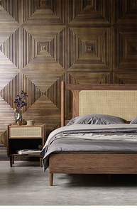 Mosaïque murale en bois d'anagramme moderne de luxe en noyer noir, motif artistique pour la décoration murale, mosaïque murale pour dortoir, amélioration de l'habitat - Product Image 5