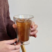 Gobelet isotherme en verre borosilicate à double paroi transparent de 7 oz et 8 oz avec logo personnalisé pour café, latte glacé, thé et autres boissons