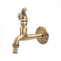 Robinet mural vintage G1/2'' pour eau froide, robinet de machine à laver en bronze antique pour jardin, évier extérieur, piscine, salle de bain