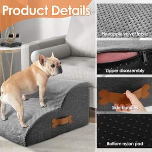 2/3/4-Step Hond Hond Trappen Met Anti-Slip Bodem En Afneembare Cover Indoor Outdoor Kleine Grootte Hoge Bedden Bank Effen Patroon - Product Image 3