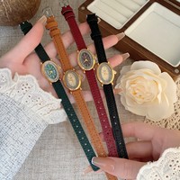 Jam Tangan Wanita Mewah Quartz Dial Oval Mini Berhias Berlian FF - Trendi Vintage Terlaris