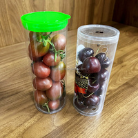 Boîte d'emballage en tube PVC avec logo personnalisé et trous d'aération - Polyvalente pour l'emballage des myrtilles, des cerises, des tomates et des produits frais